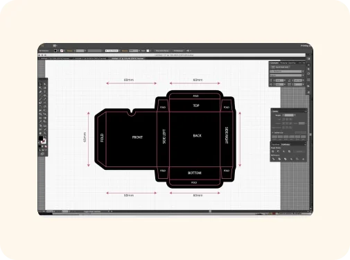 die lines and templates for designed packaging