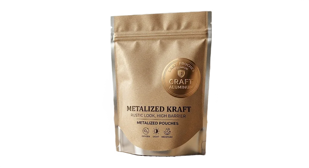 metalized kraft material for packaging